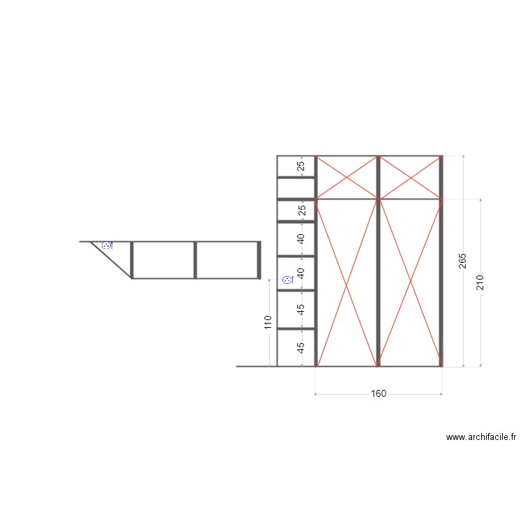 placard chambre 1ext Faraday. Plan de 0 pièce et 0 m2