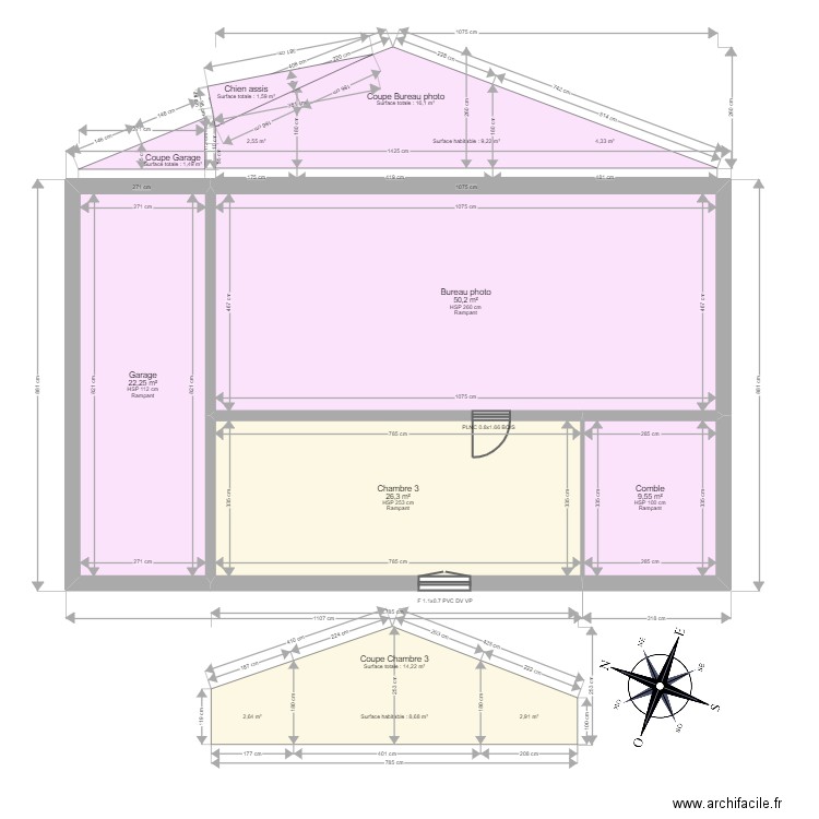 KARST R+1. Plan de 4 pièces et 108 m2
