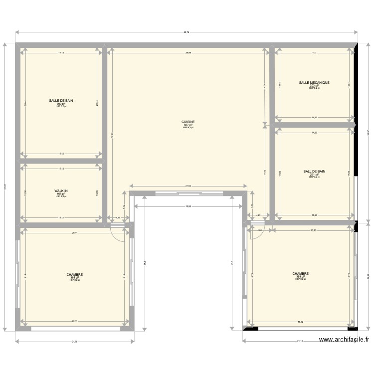Poisson Balnc. Plan de 7 pièces et 232 m2