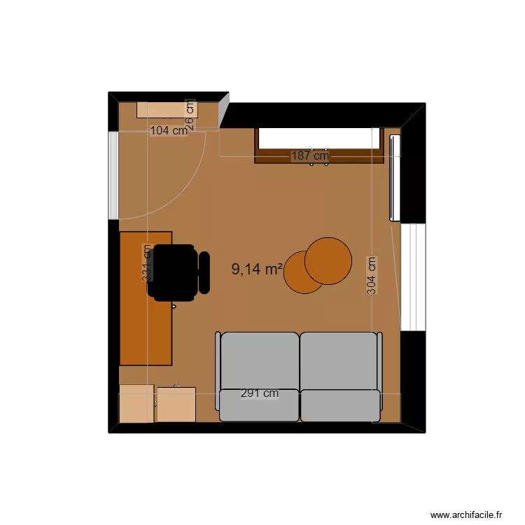 coin tv / bureau. Plan de 