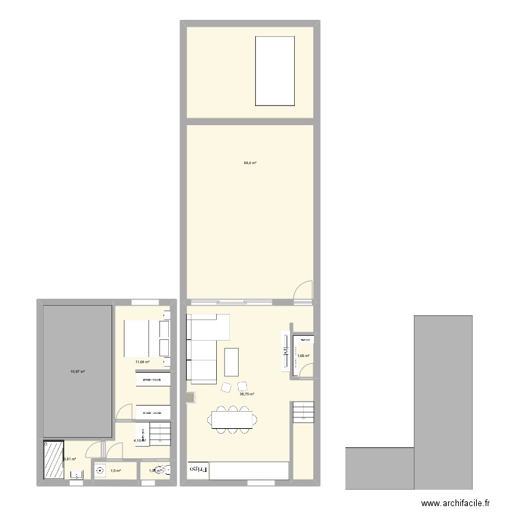 Maison 5. Plan de 9 pièces et 144 m2