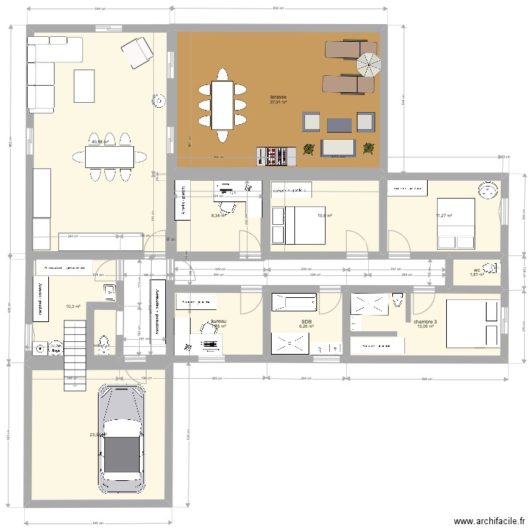 maison 3. Plan de 11 pièces et 171 m2