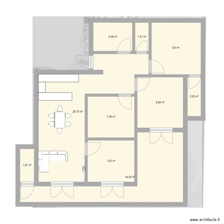 tamurt. Plan de 10 pièces et 89 m2