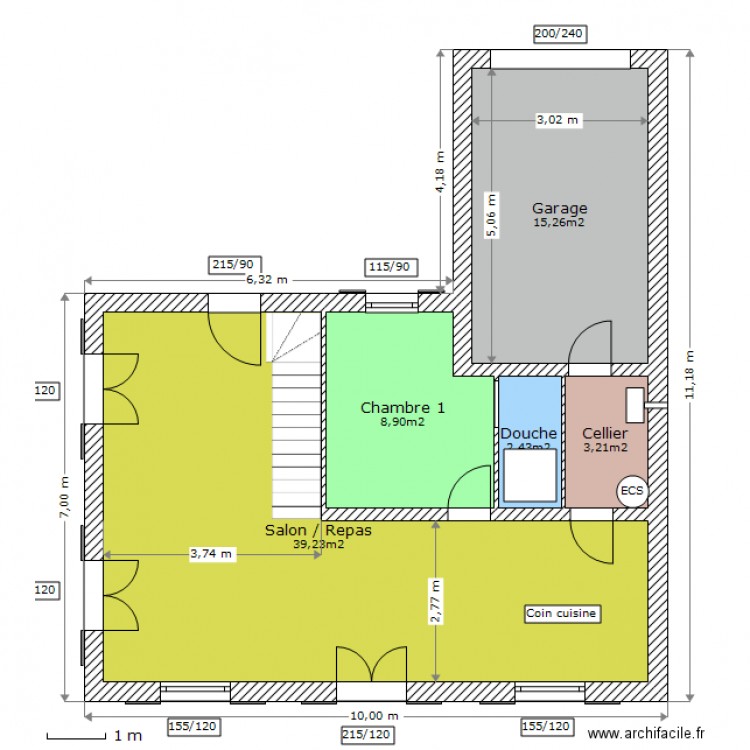 BONTEMPS RDC V1. Plan de 0 pièce et 0 m2