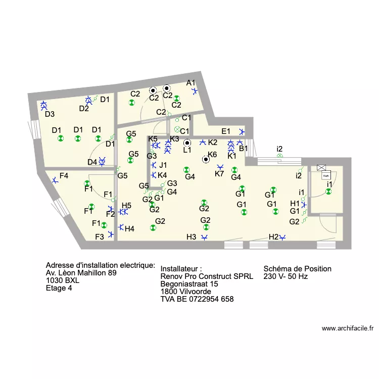 Mahillon etage 4. Plan de 