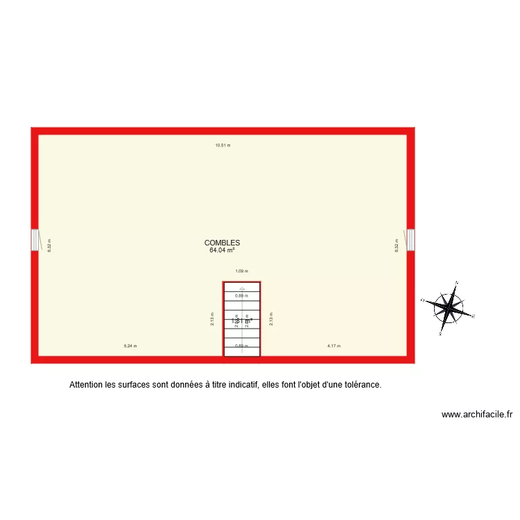 BI 2318 combles. Plan de 