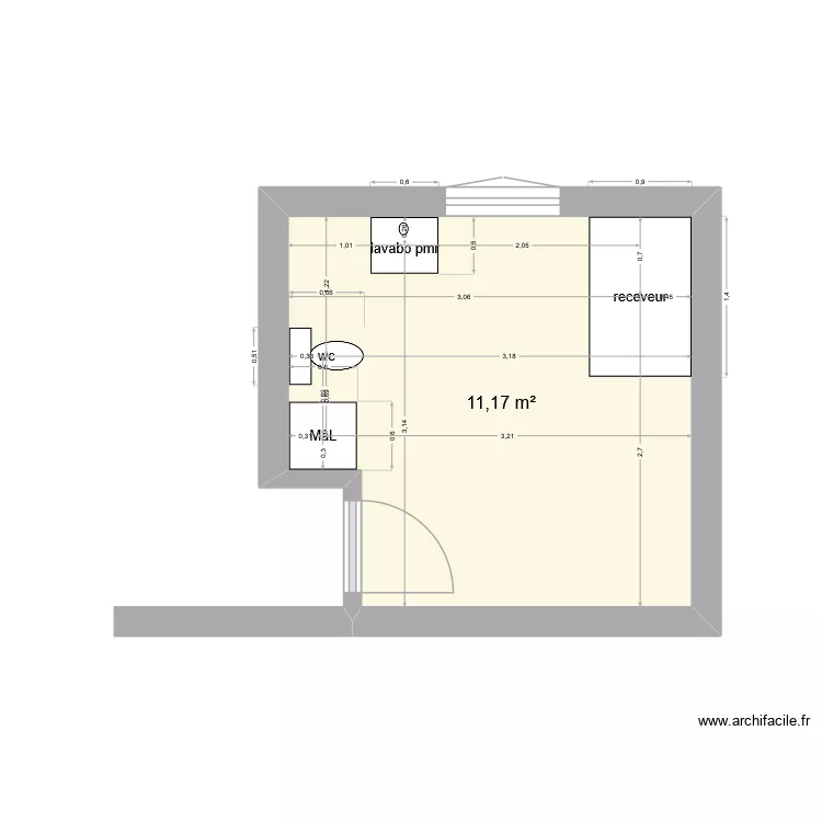 CID. Plan de 1  et 11 m²