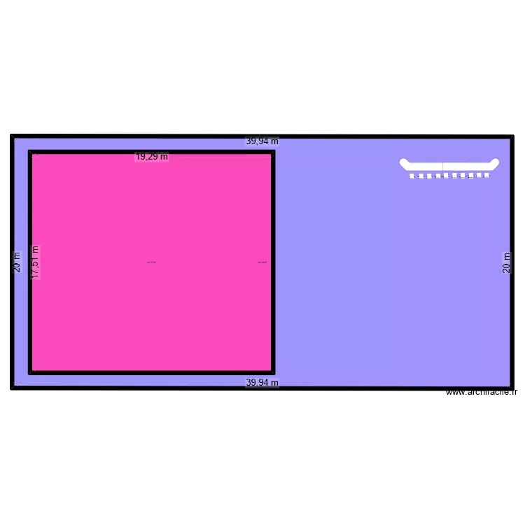 roller. Plan de 2  et 1137 m²