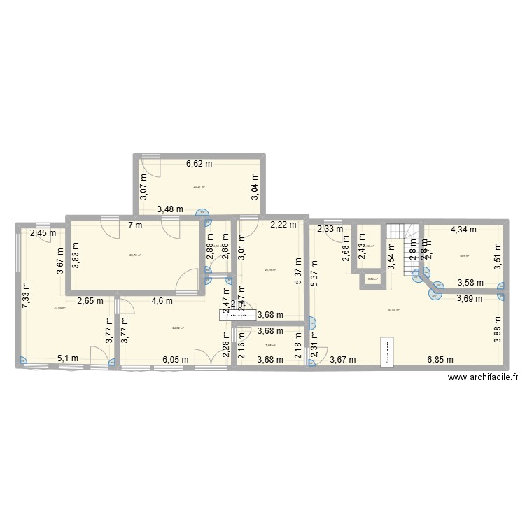 Maison+funé. Plan de 11 pièces et 208 m2