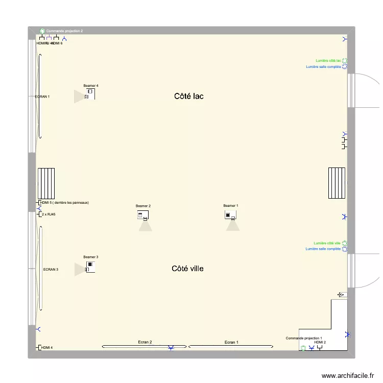 Salle Oxyg&egrave;ne 5. Plan de 