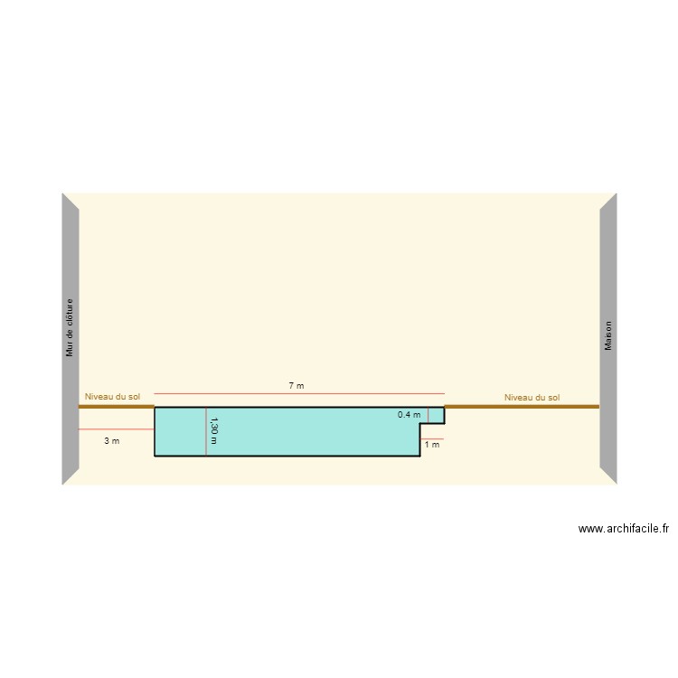 Plan de coupe piscine Fabien. Plan de 0 pièce et 0 m2