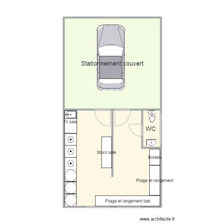 buanderie. Plan de 0 pièce et 0 m2