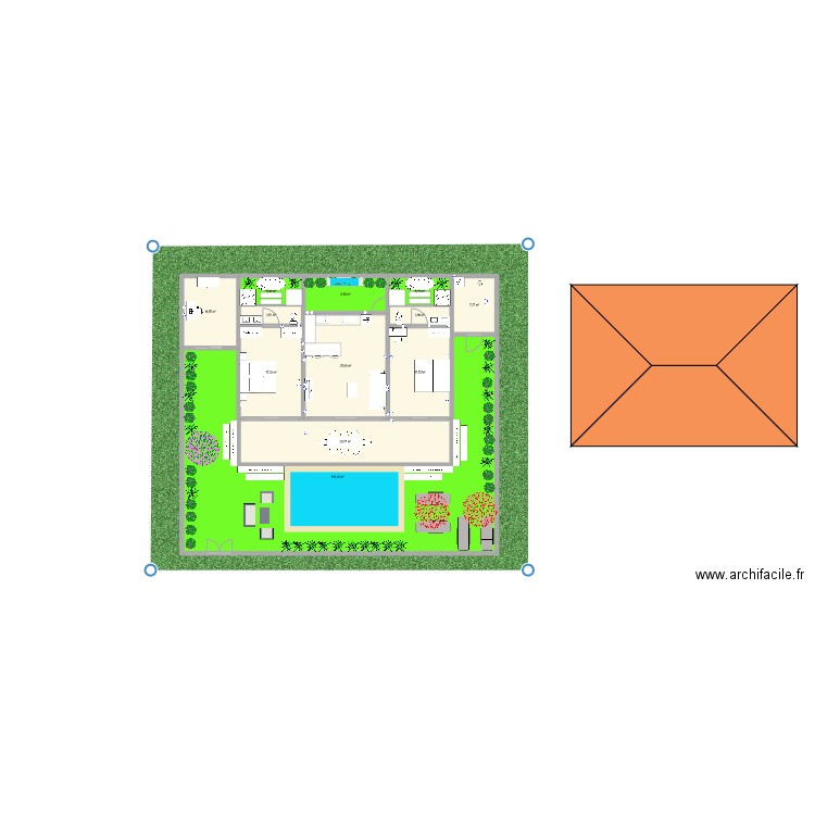 MAISON BALI. Plan de 12 pièces et 253 m2