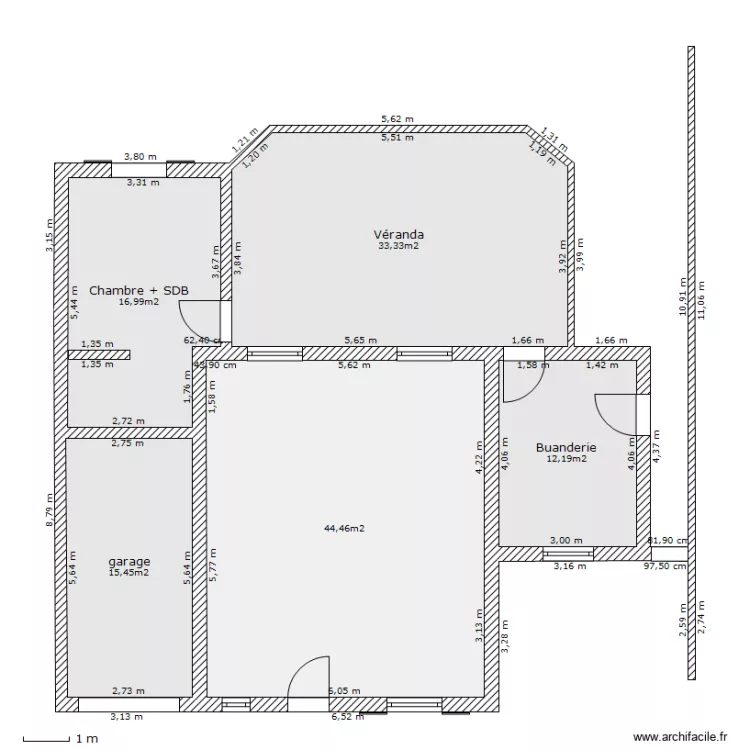 projet agrandissement. Plan de 