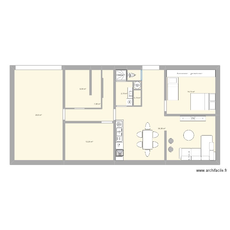 Maison Niveau 0 V3. Plan de 11 pièces et 117 m2