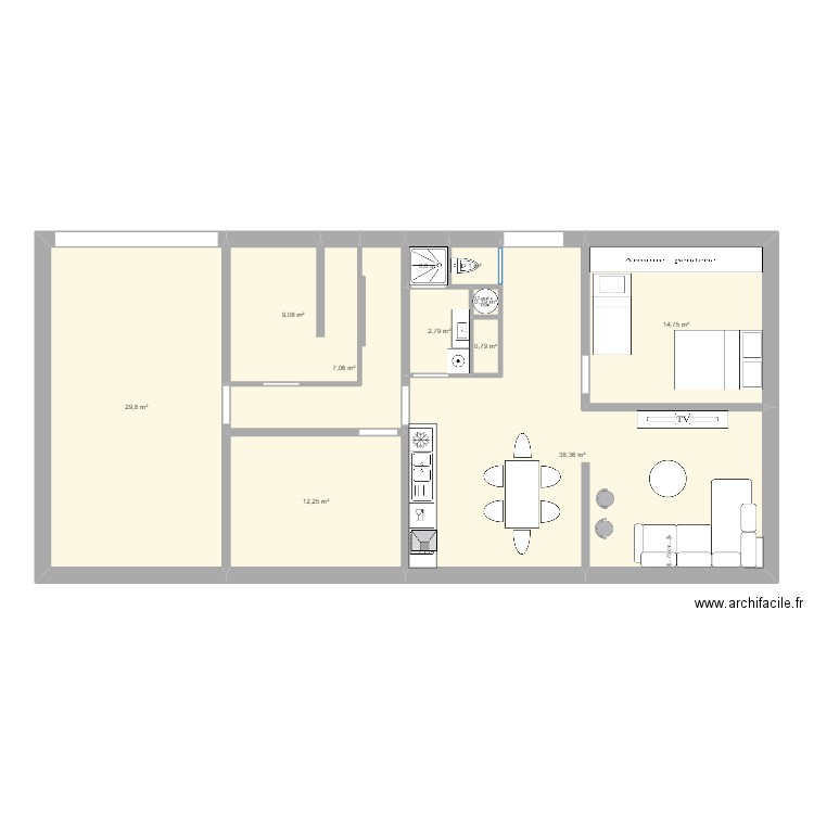 Maison Niveau 0 V3. Plan de 0 pièce et 0 m2