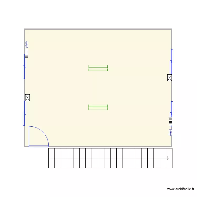 Salle double location DECORTES. Plan de 