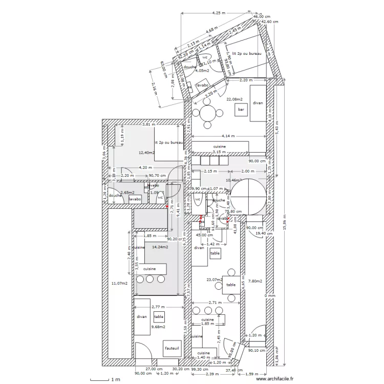 RDC deceuninck 3 studios trav e m2. Plan de RDC deceuninck 3 studios trav e m2. Plan de