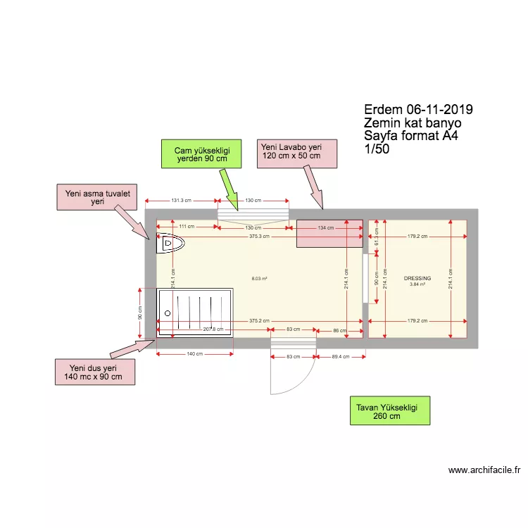 Erdem Zemin kat Banyo 06 11 2019. Plan de 