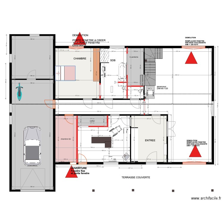 RDC dimensions revu. Plan de 0 pièce et 0 m2