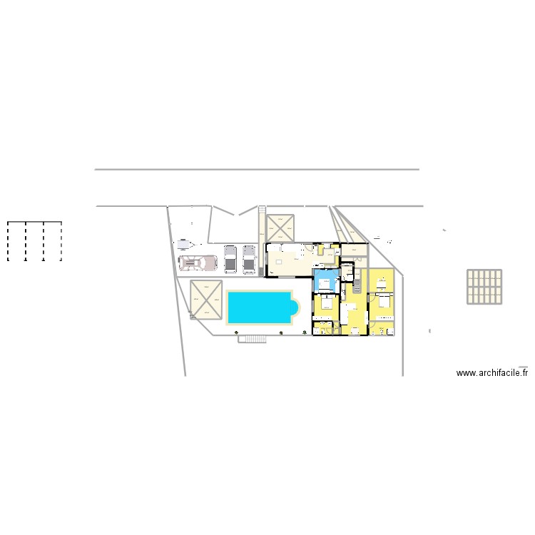 complexe. Plan de 54 pièces et 195 m2