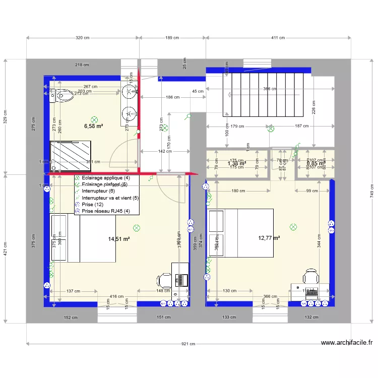 chambre etage 2. Plan de 