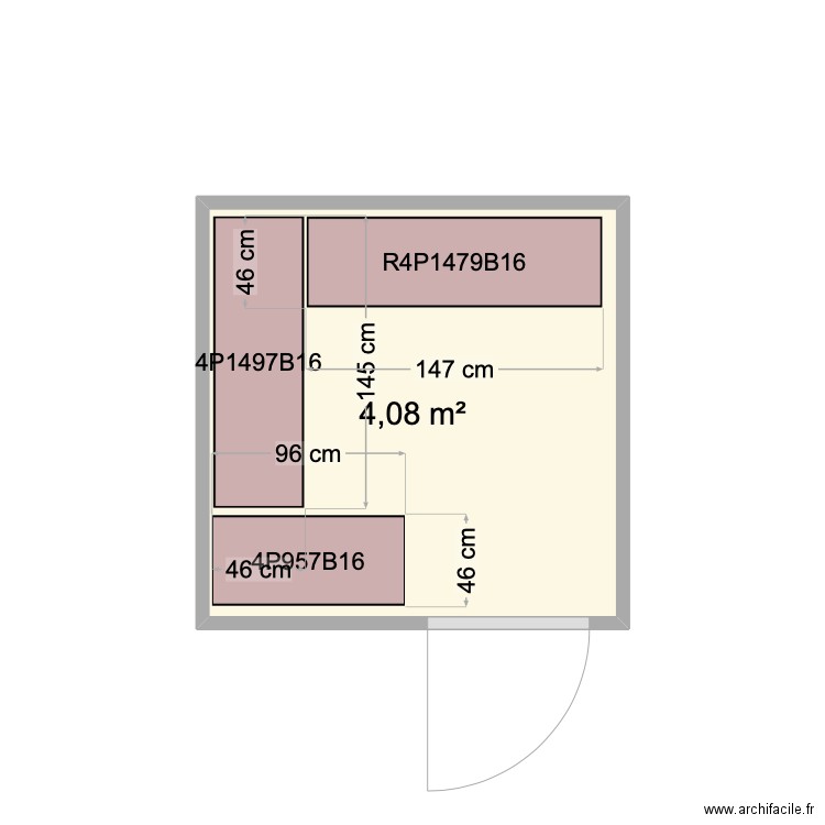 bistronome. Plan de 1 pièce et 4 m2