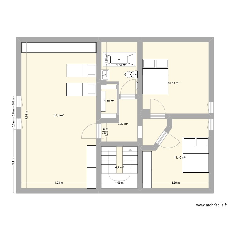 1er. Plan de 0 pièce et 0 m2