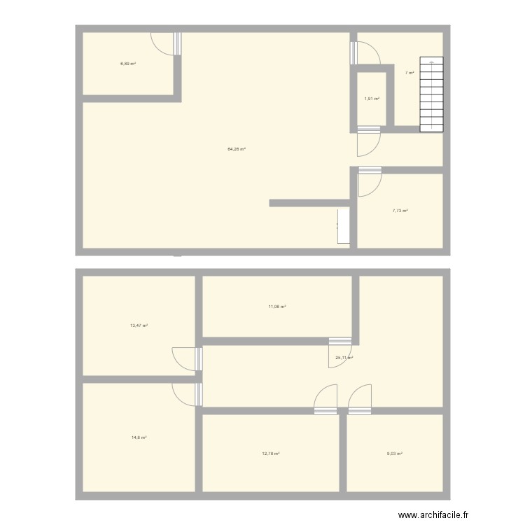 Berrwiller1. Plan de 11 pièces et 174 m2