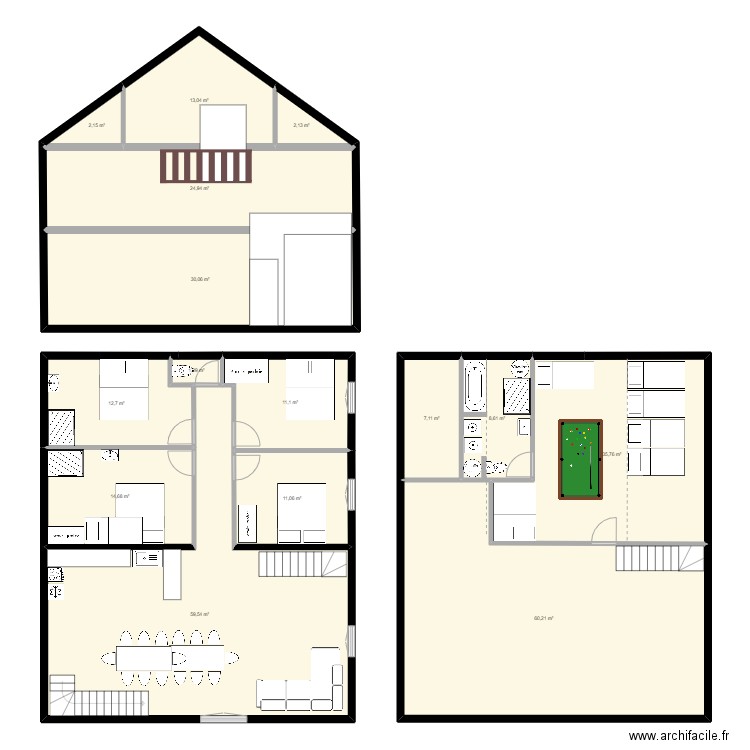 barOC 2. Plan de 15 pièces et 294 m2