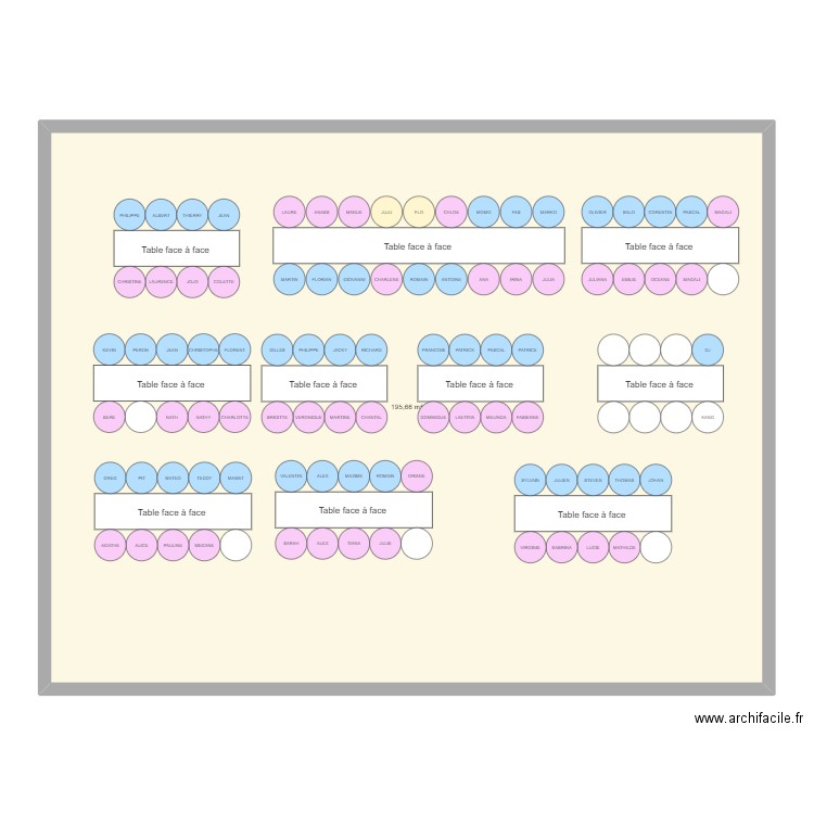 MARIAGE. Plan de 1 pièce et 196 m2