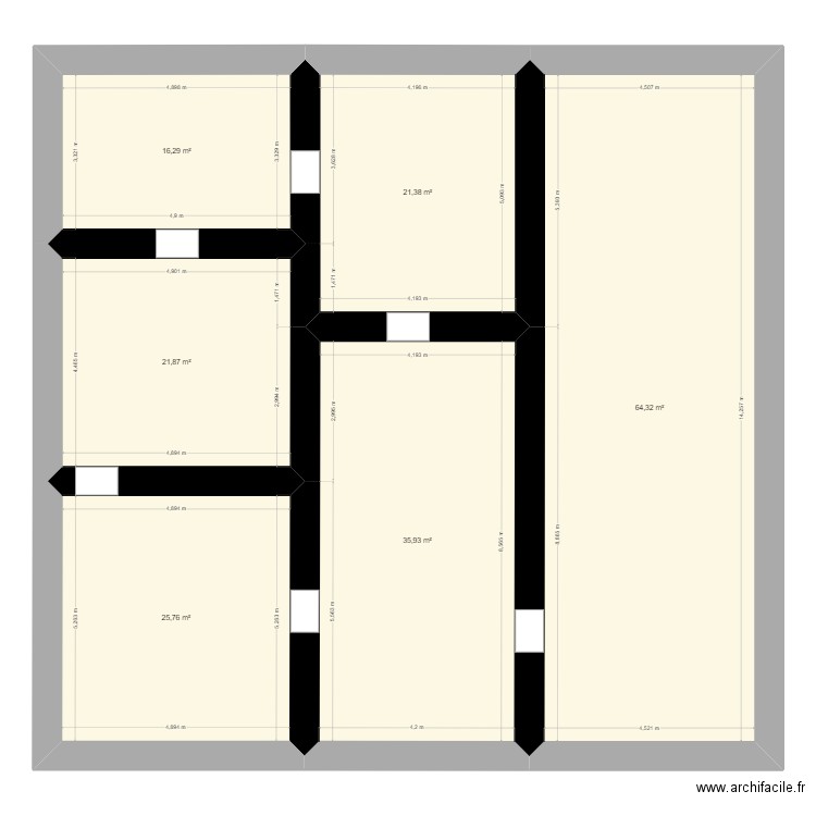 maison a nius. Plan de 6 pièces et 186 m2