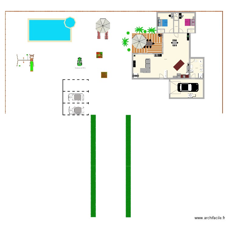 clem 3. Plan de 15 pièces et 166 m2