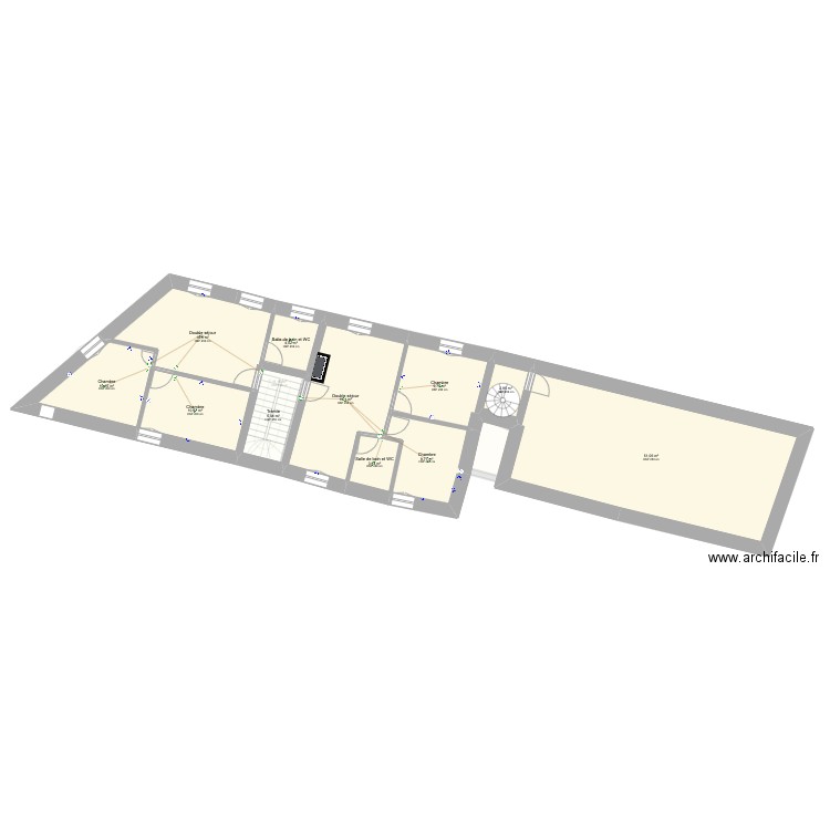 Extension Magasin. Plan de 19 pièces et 305 m2