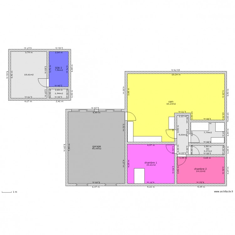 maison toit terrasse. Plan de 0 pièce et 0 m2