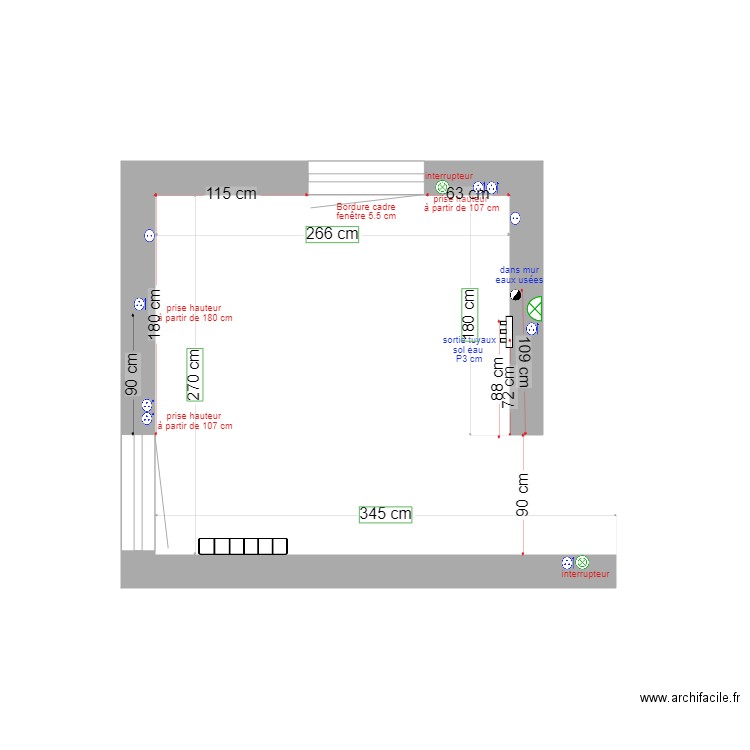 cuisine avec cotes. Plan de 0 pièce et 0 m2