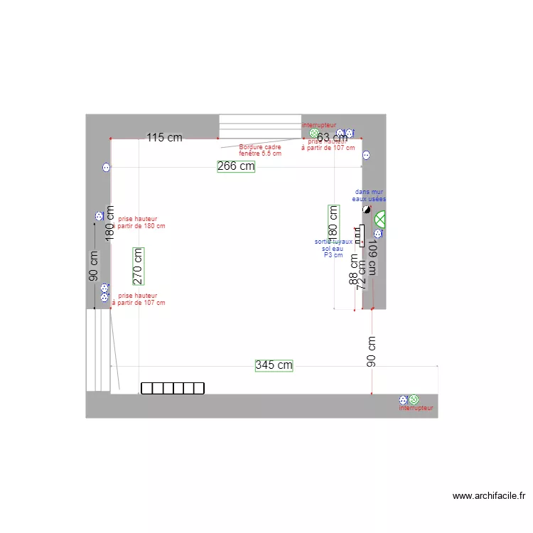 cuisine avec cotes. Plan de cuisine avec cotes. Plan de