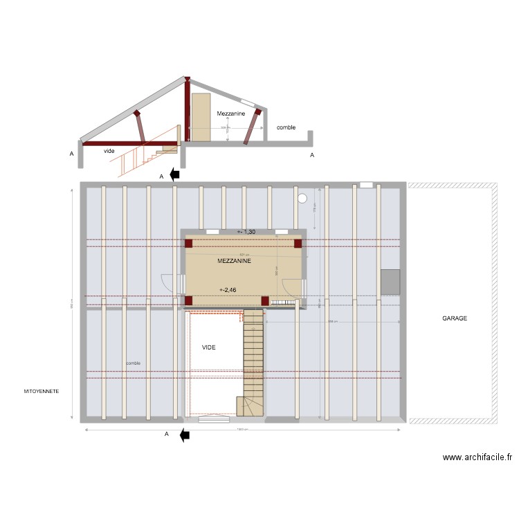 MEZZANINE . Plan de 0 pièce et 0 m2