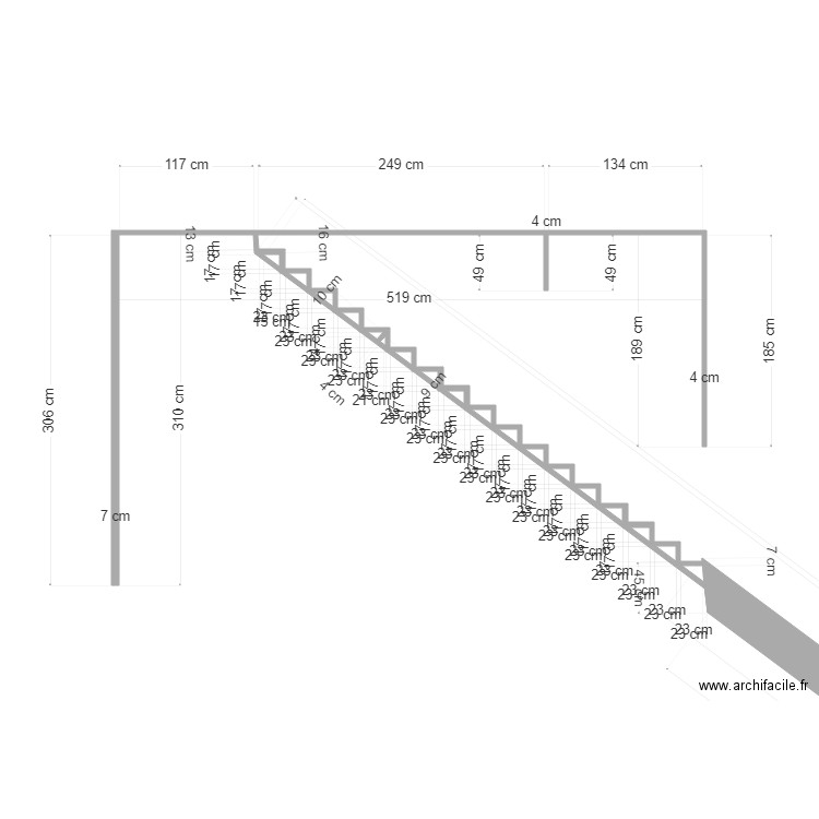 escalier. Plan de 0 pièce et 0 m2