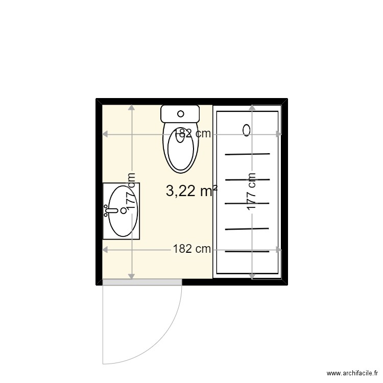 LOUVET M THERESE . Plan de 1 pièce et 3 m2