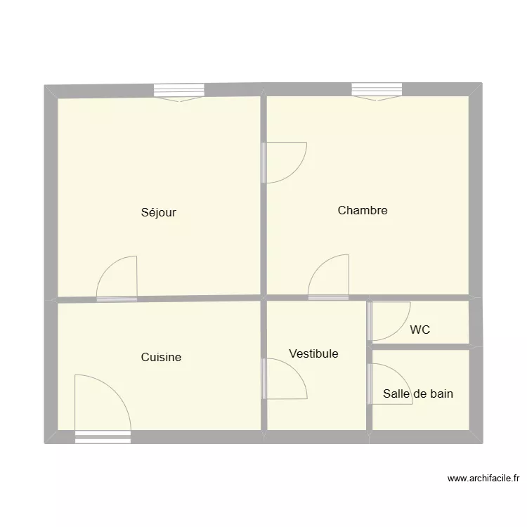 Appart F2 Patio. Plan de 