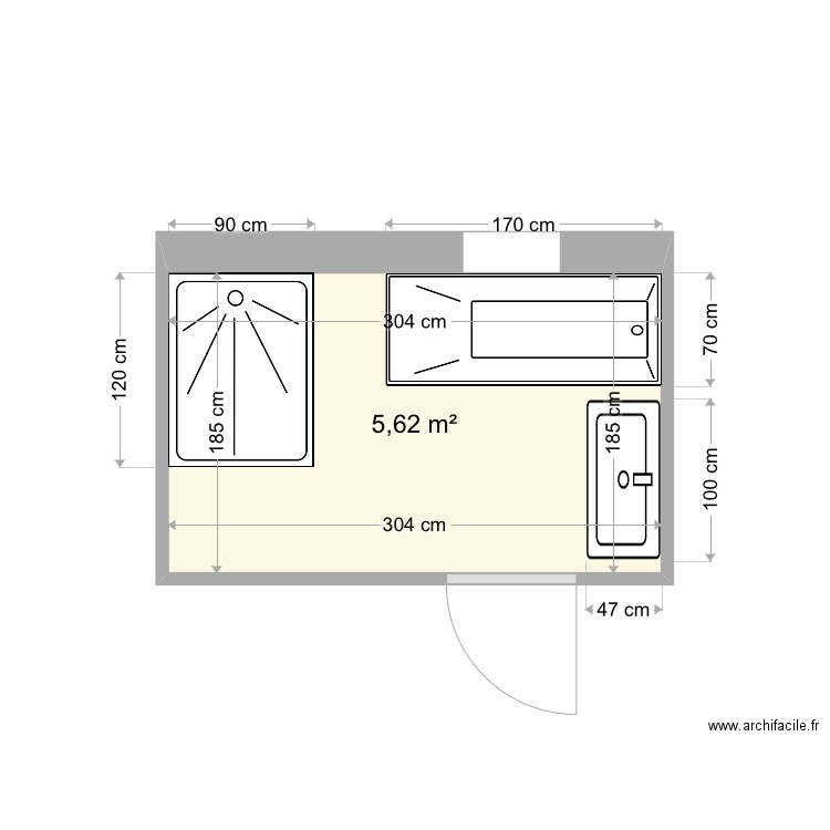 Sdb lot b étage . Plan de 0 pièce et 0 m2