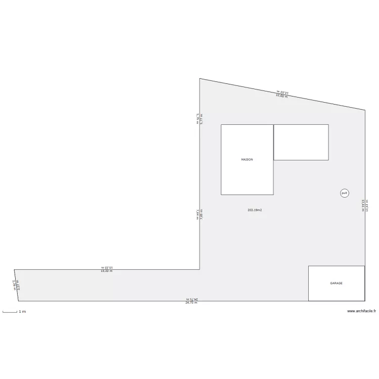 terain     maison . Plan de 