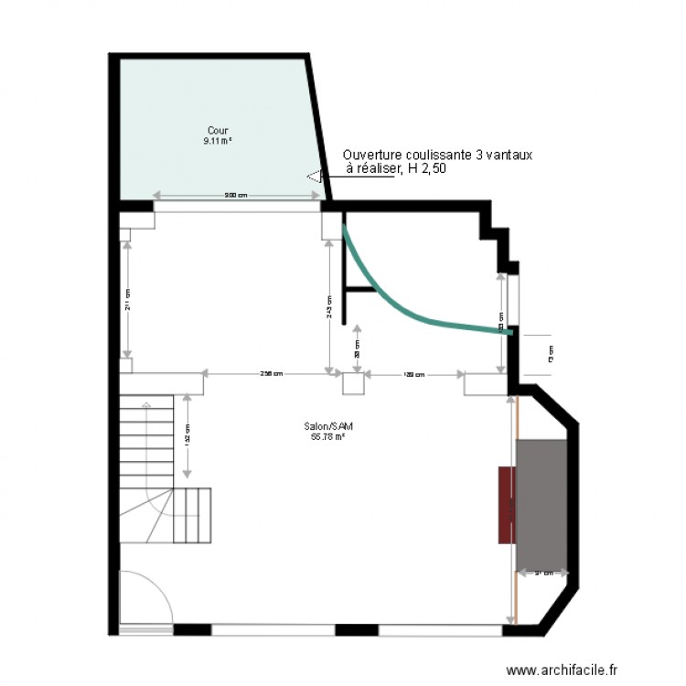 RDC Maison Deauville Plan existant. Plan de 0 pièce et 0 m2