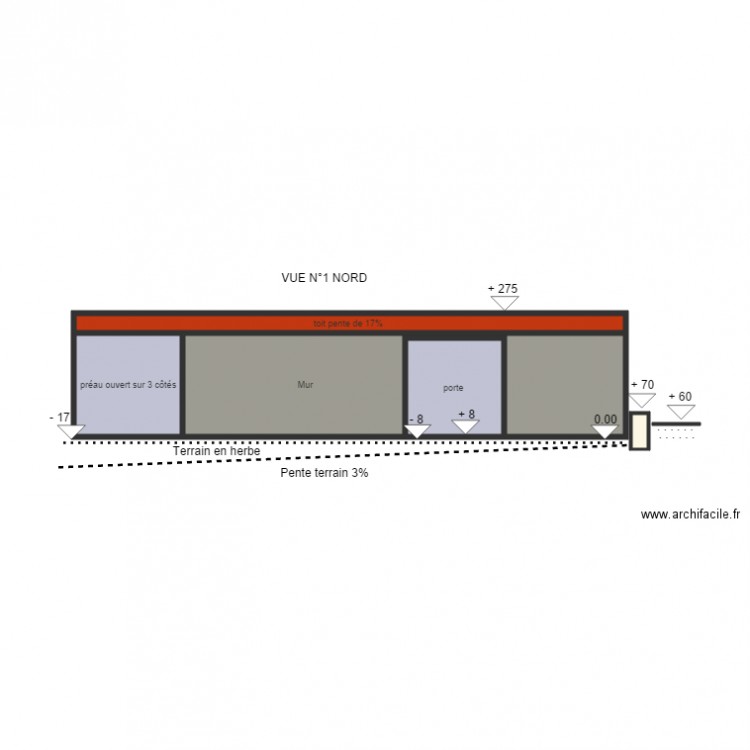 abri de jardin de face. Plan de 0 pièce et 0 m2