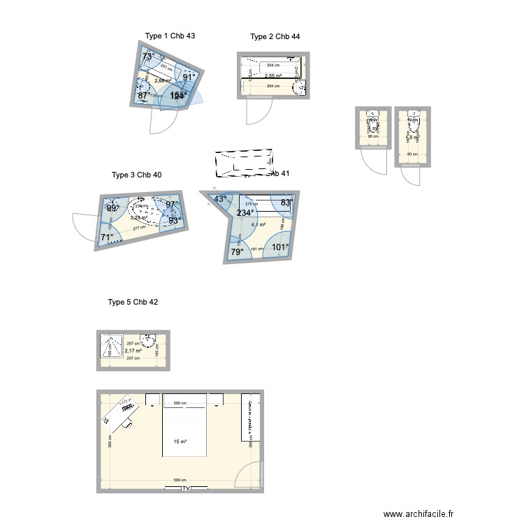 Ecureuils Auron. Plan de 8 pièces et 32 m2