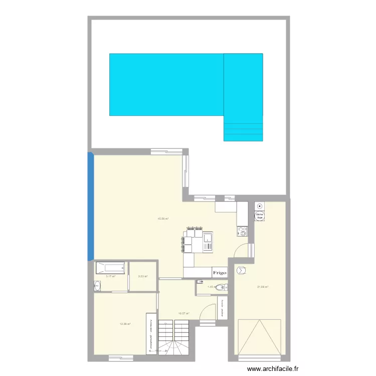 Etage 3 chambres cuis agrandie avec ext. Plan de 