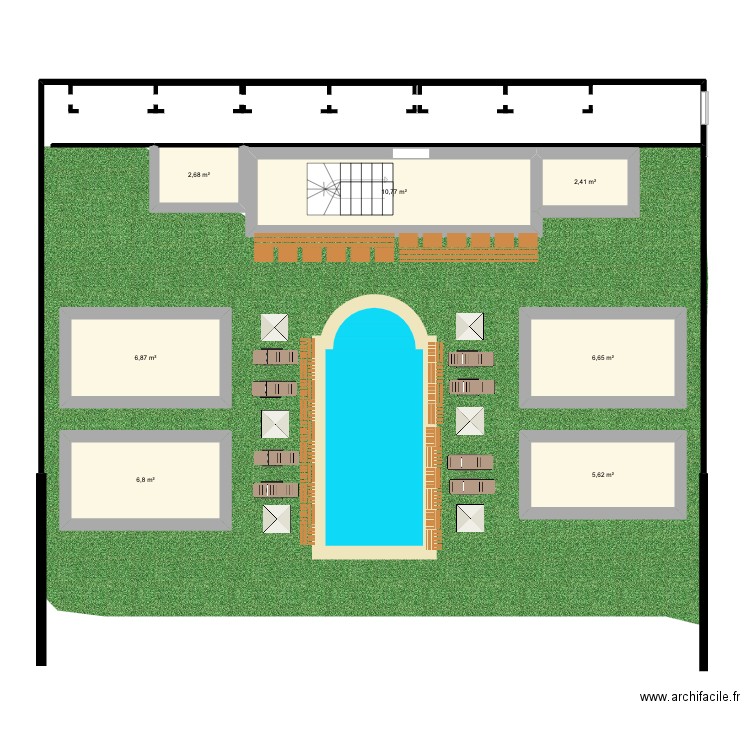 projet villa sk. Plan de 7 pièces et 42 m2