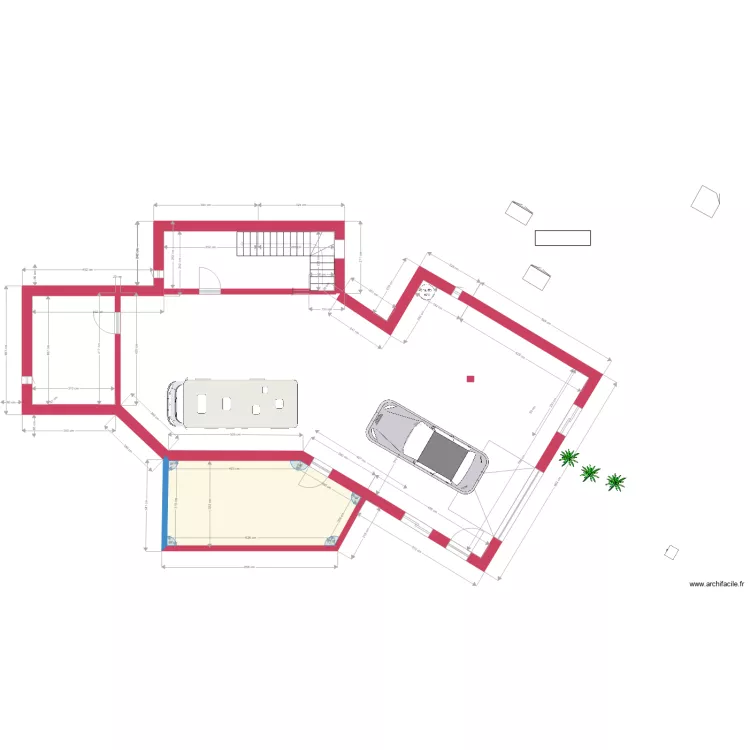 Villa r&eacute;alisation sous sol projet 21  sous sol. Plan de 