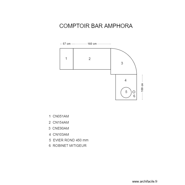 BAR AMPHORA. Plan de 